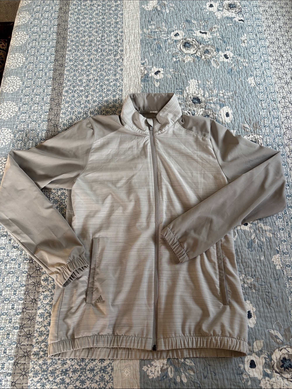 adidas Gray Full-Zip Windbreaker Jacket size M